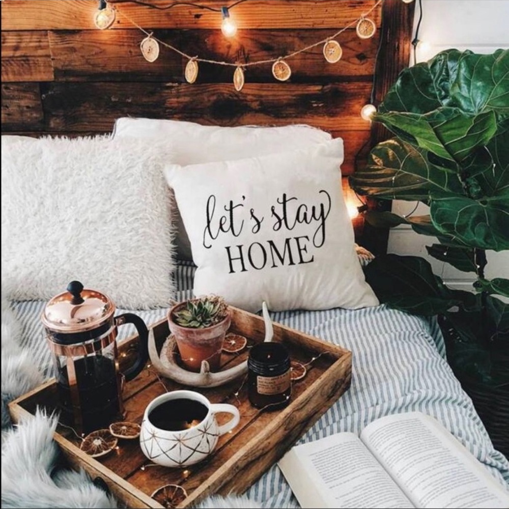Let’s Stay Home Pillow Cover